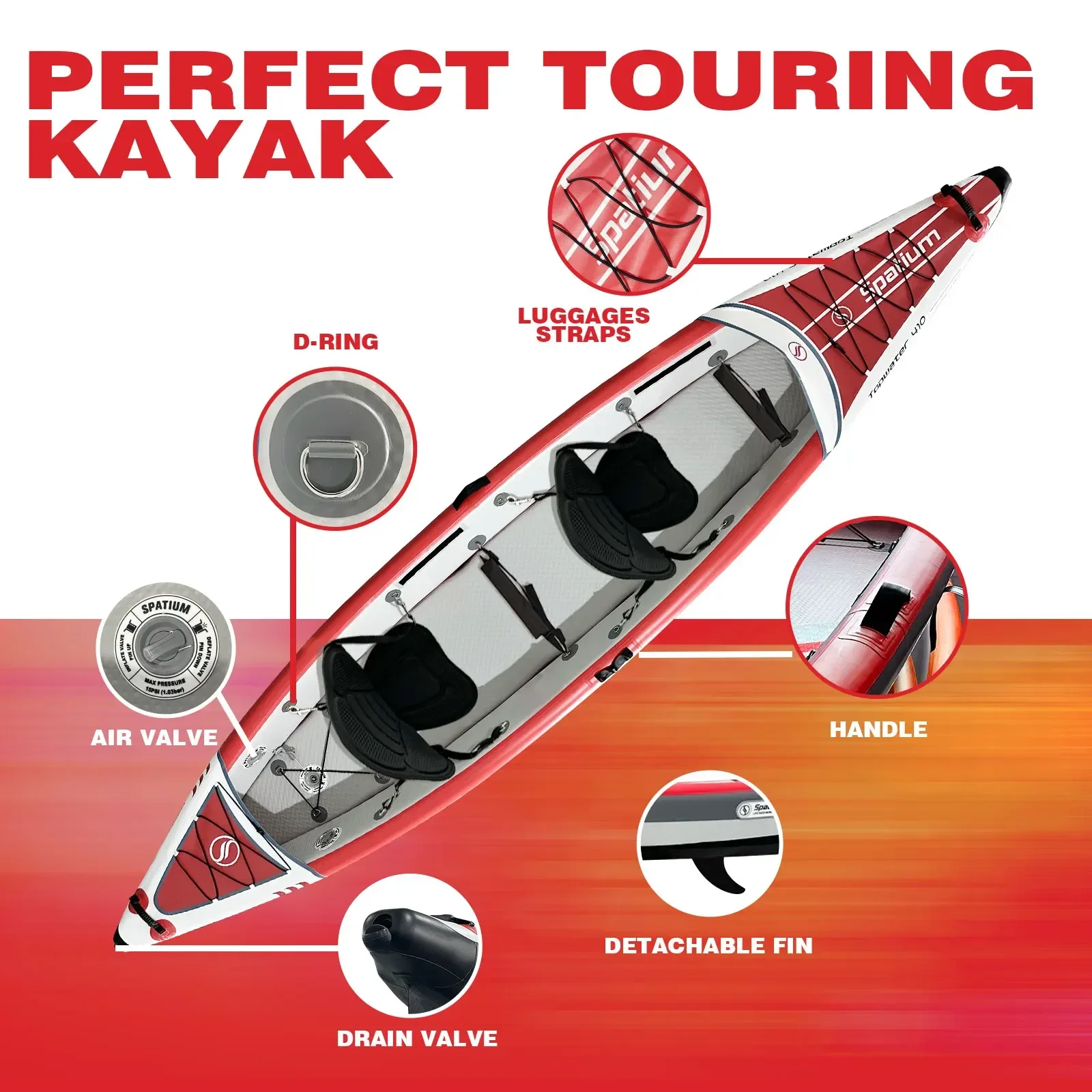Spatium Inflatable Kayak PVC F - Fishing Boat Seat recension och pris