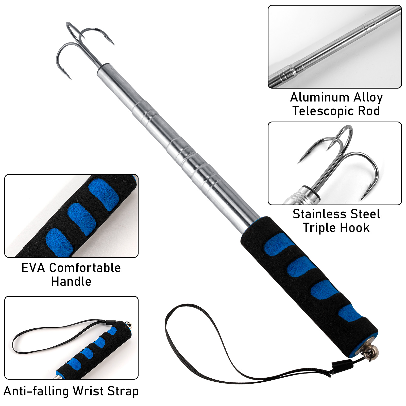 Telescopic Fishing Gaff Stainl - Fishing Boat Trailer recension och pris